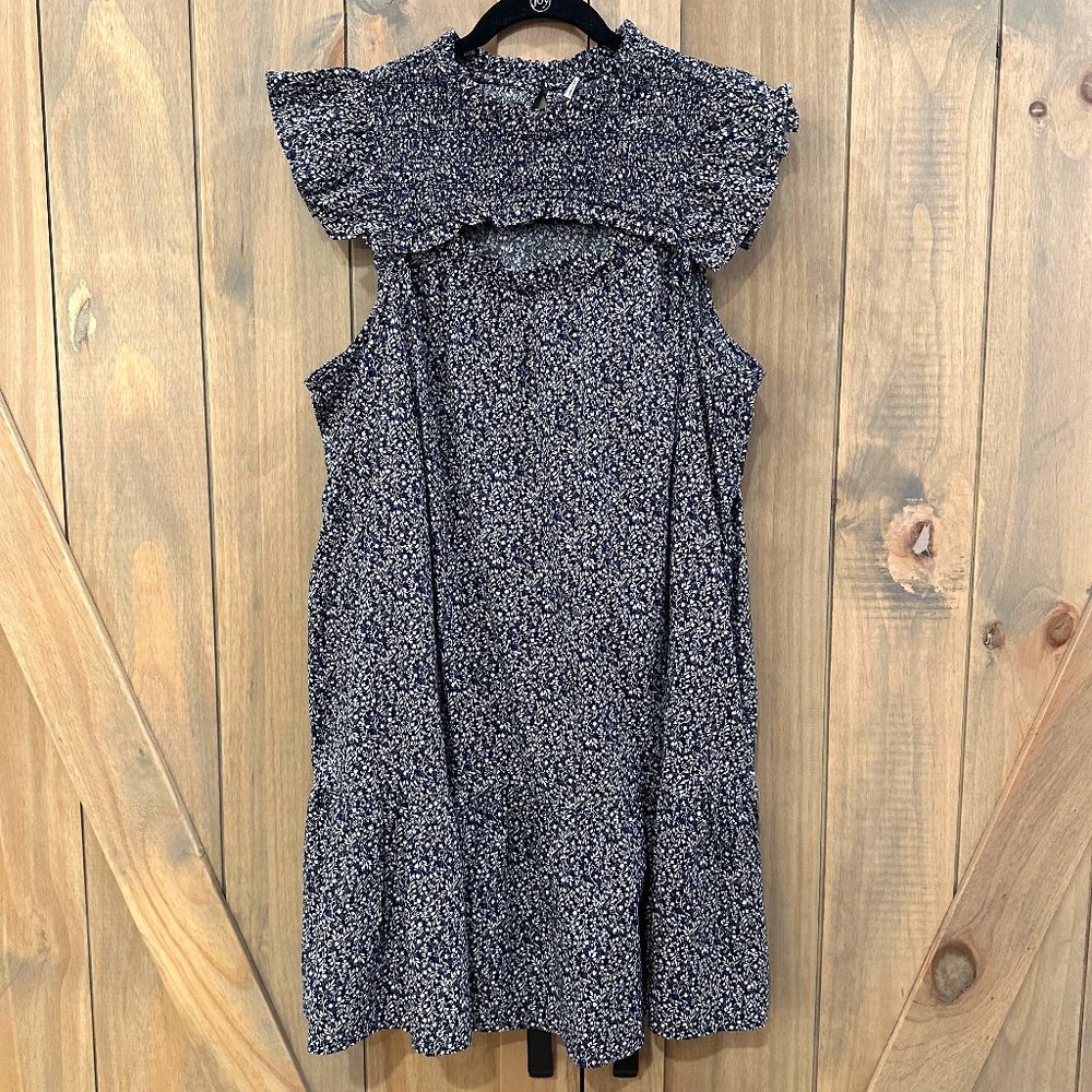 Old Navy Cutout Navy Floral Dress